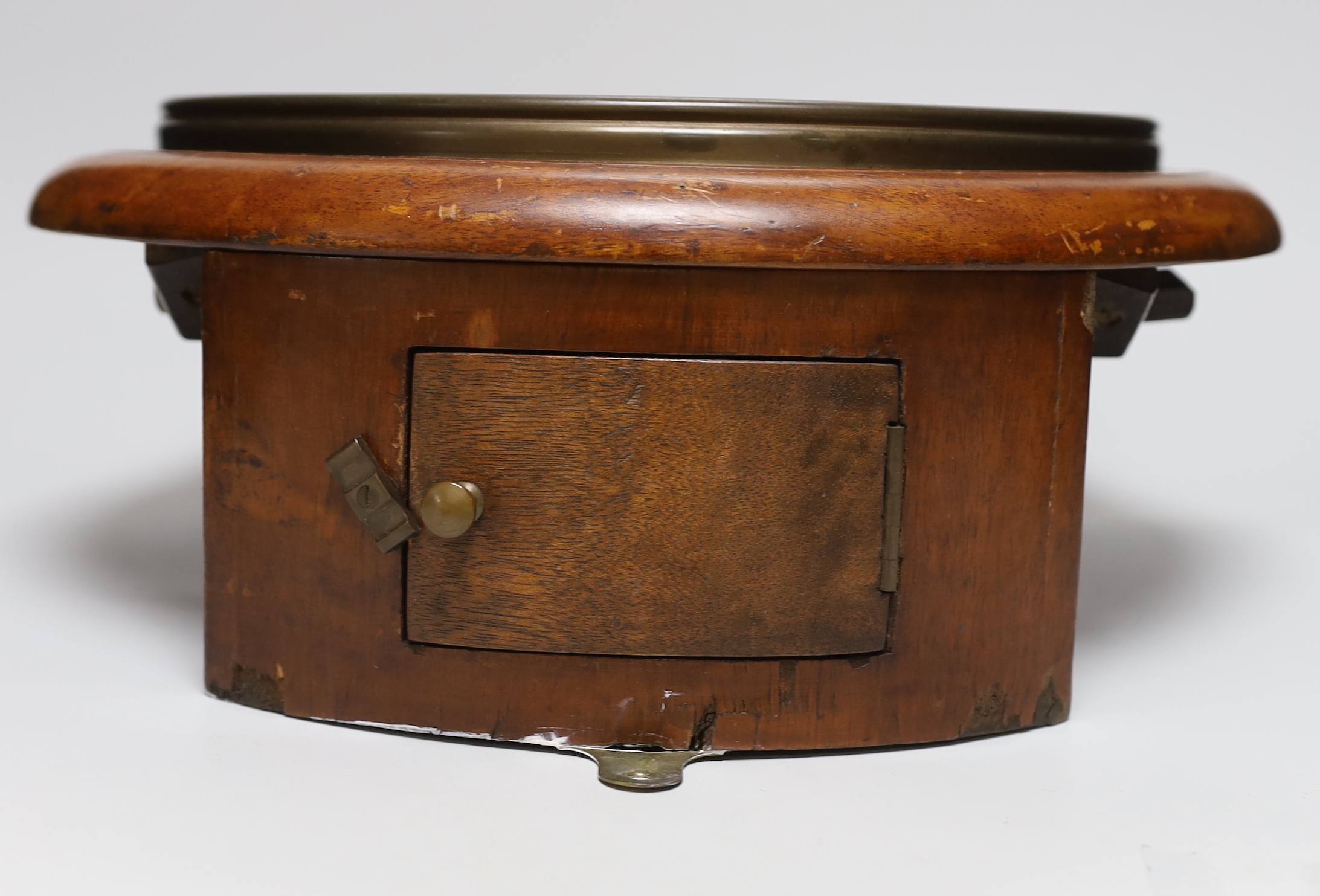 A Victorian mahogany circular dial eight day single fusee wall timepiece, by March of Clive Vale, Hastings, 39cm in diameter